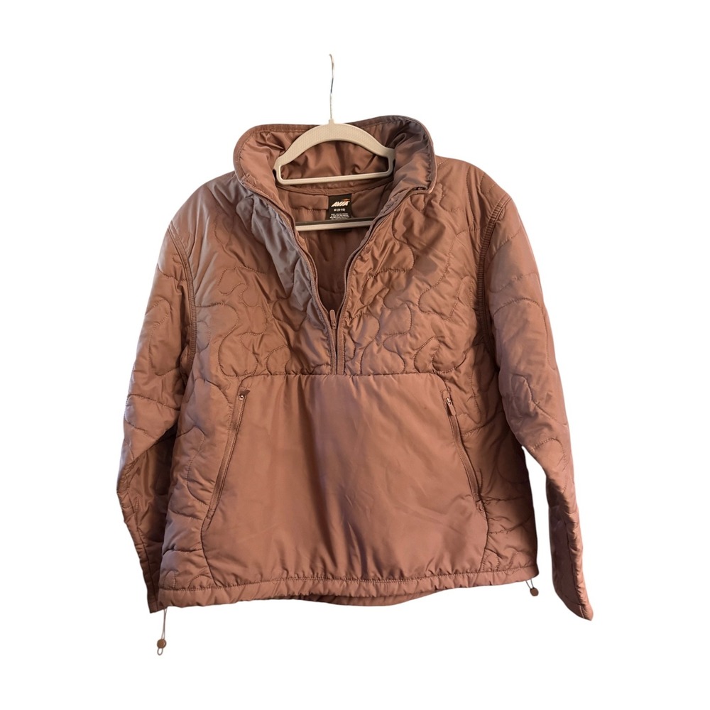 Avia Dusty Mauve Quilted Anorak Jacket Women's M Quarter Zip - Picture 2 of 4